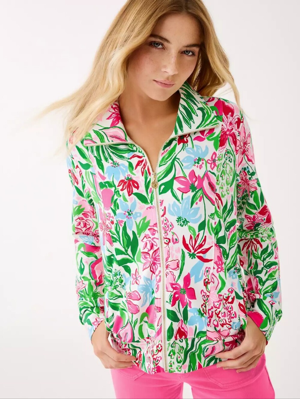 NWT Lilly Pulitzer UPF 50+ Eleni Terry Zip-Up - M